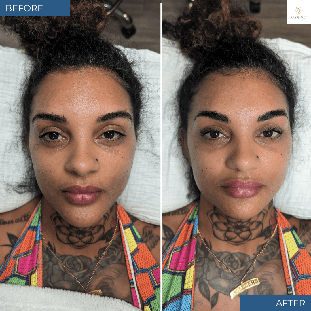 Brow Lamination and Lash Lift Before and After by Michelle Morris LME in Charlottesville, Virginia